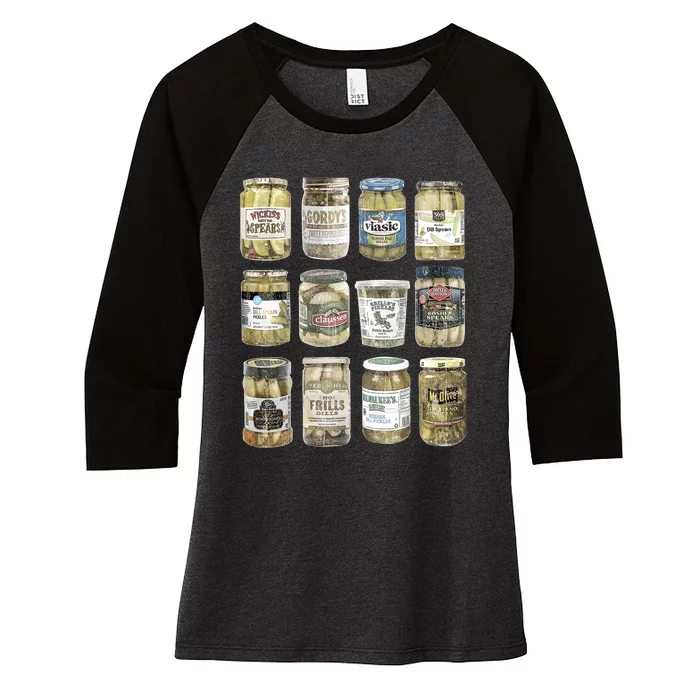 Vintage Canned Pickles Retro Pickles Lovers Canning Pickle Women's Tri-Blend 3/4-Sleeve Raglan Shirt