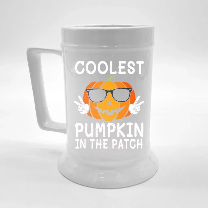 Vintage Coolest Pumpkin In The Patch Halloween Autumn Funny Gift Front & Back Beer Stein