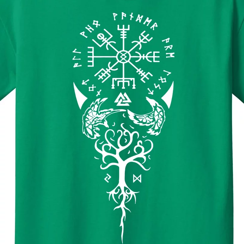 Viking Compass Protection Old Norse Warrior Kids T-Shirt