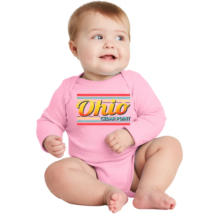 Vintage Cedar Point Ohio Souvenir Gift 70s 80s Style Gift Baby Long Sleeve Bodysuit