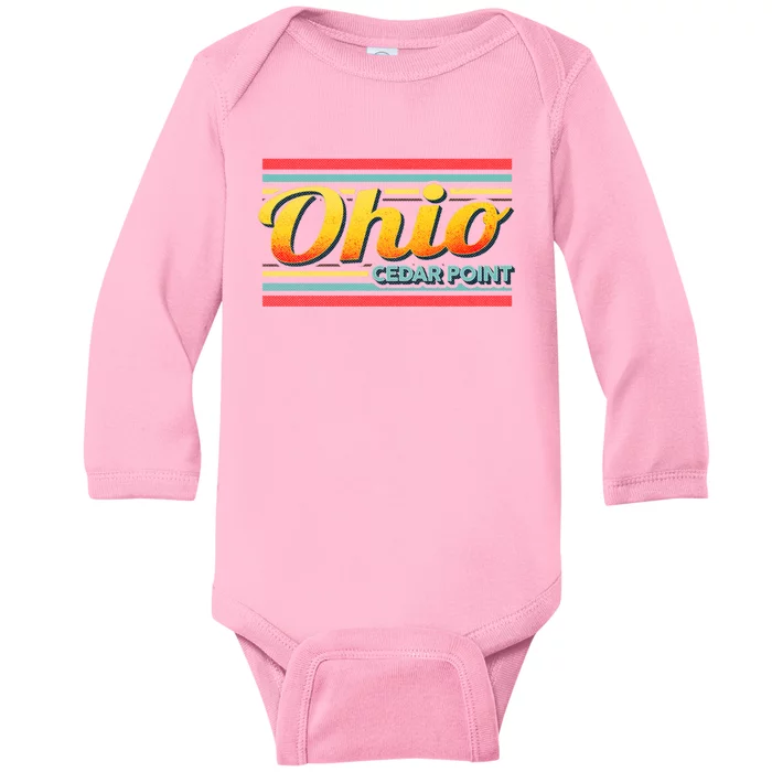 Vintage Cedar Point Ohio Souvenir Gift 70s 80s Style Gift Baby Long Sleeve Bodysuit