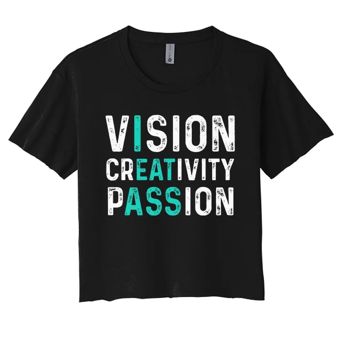 Vision Creativity Passion Vintage Women's Crop Top Tee