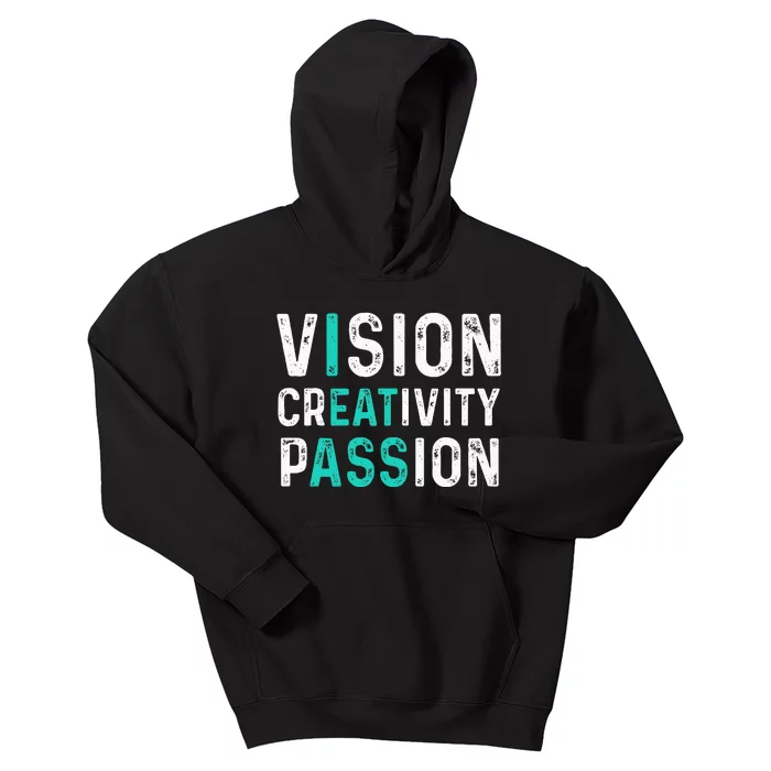 Vision Creativity Passion Vintage Kids Hoodie