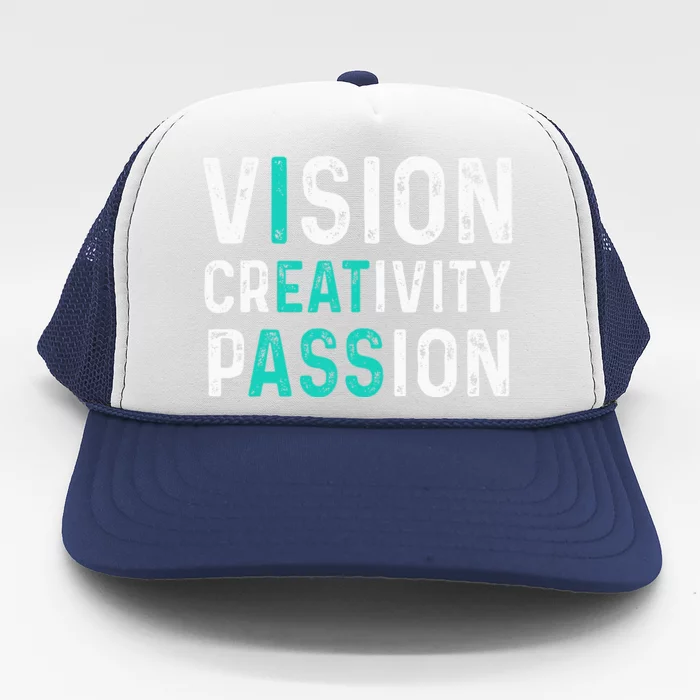 Vision Creativity Passion Vintage Trucker Hat