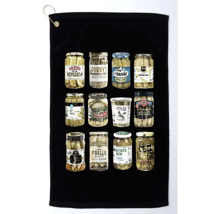 Vintage Canned Pickles Funny Pickle Lovers Platinum Collection Golf Towel