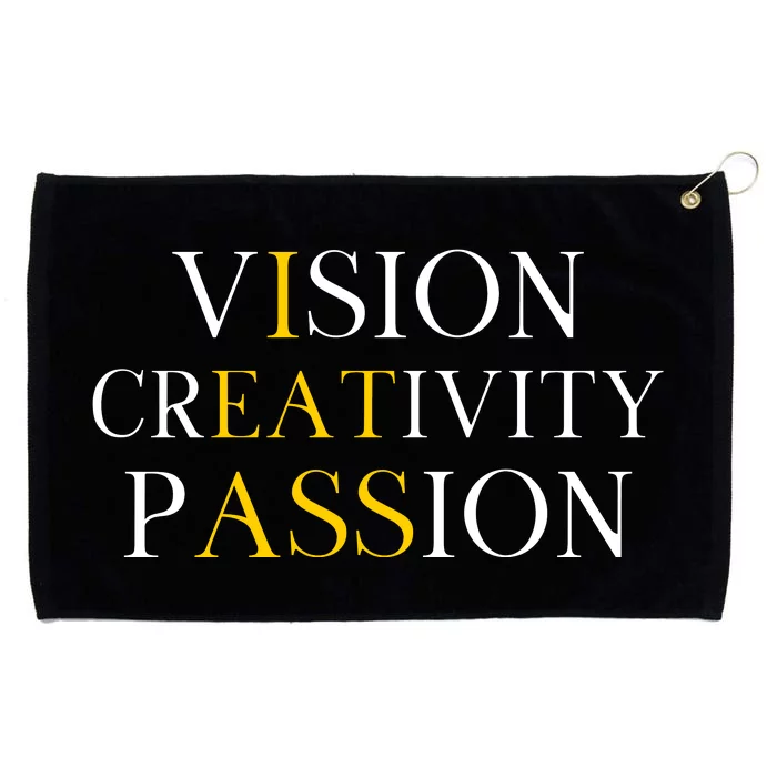 Vision Creativity Passion Grommeted Golf Towel