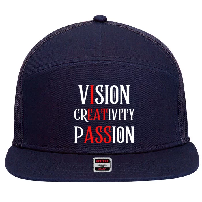 Vision Creativity Passion 7 Panel Mesh Trucker Snapback Hat