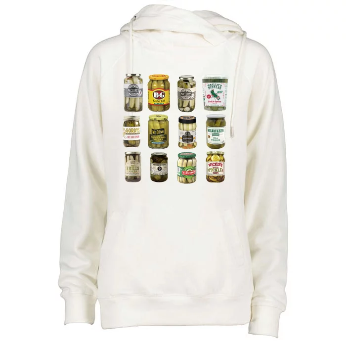 Vintage Canned Pickles Pickle Lovers Pickle Womens Funnel Neck Pullover Hood