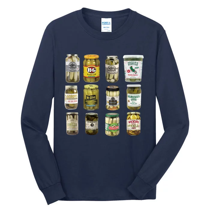 Vintage Canned Pickles Pickle Lovers Pickle Tall Long Sleeve T-Shirt