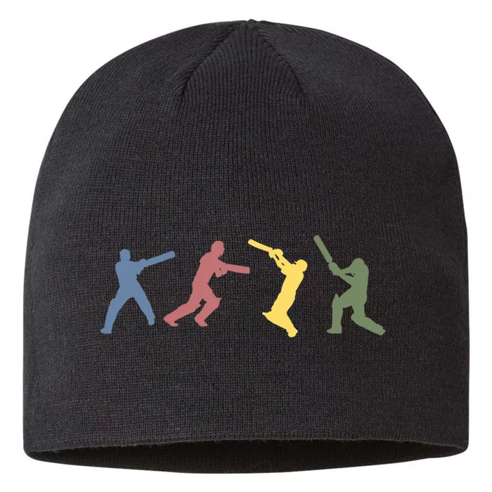 Vintage Cricket Player Sports Lover Team Coach Graphic Premium 8 1/2in Sustainable Knit Beanie