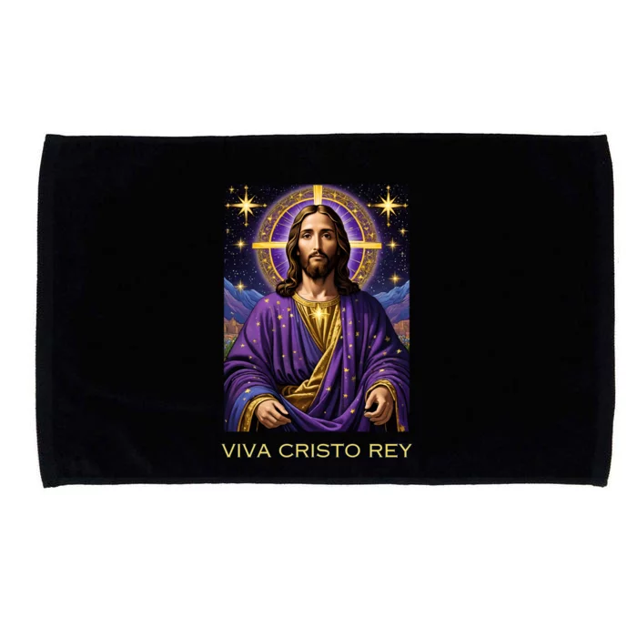 Viva Cristo Rey Catholic Jesus Christ The King Microfiber Hand Towel