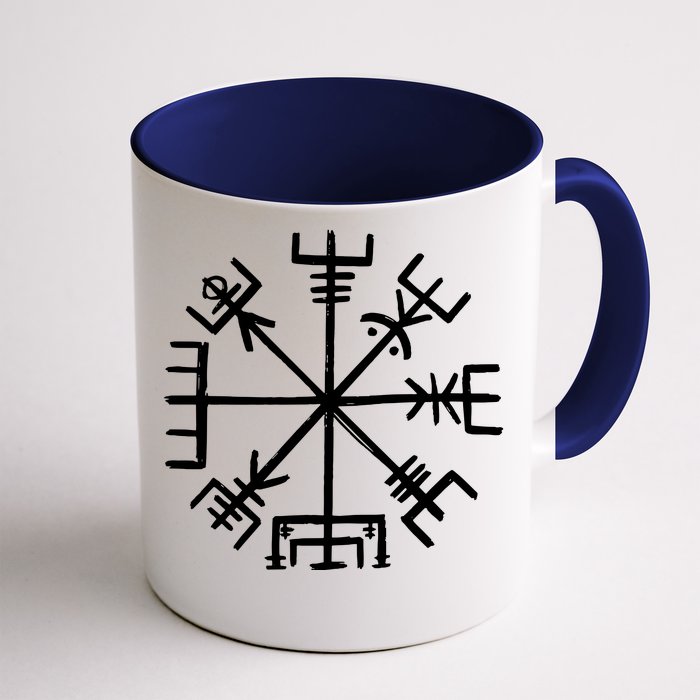 Viking Compass Round Valhalla Viking Front & Back Coffee Mug