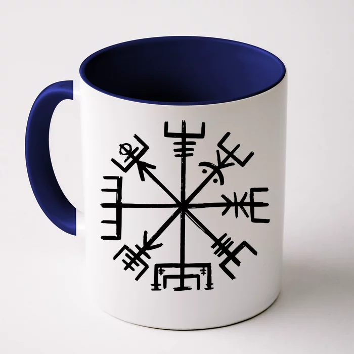 Viking Compass Round Valhalla Viking Front & Back Coffee Mug