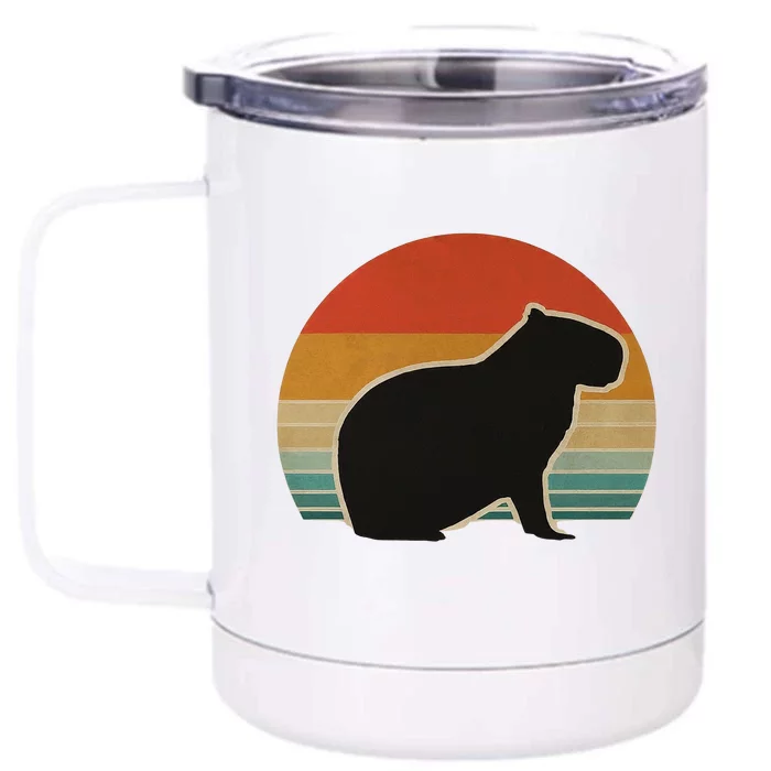 Vintage Capybara Retro Capybara Front & Back 12oz Stainless Steel Tumbler Cup