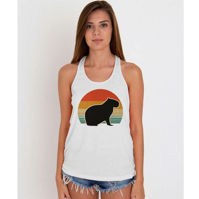 Vintage Capybara Retro Capybara Women's Knotted Racerback Tank