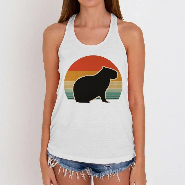 Vintage Capybara Retro Capybara Women's Knotted Racerback Tank