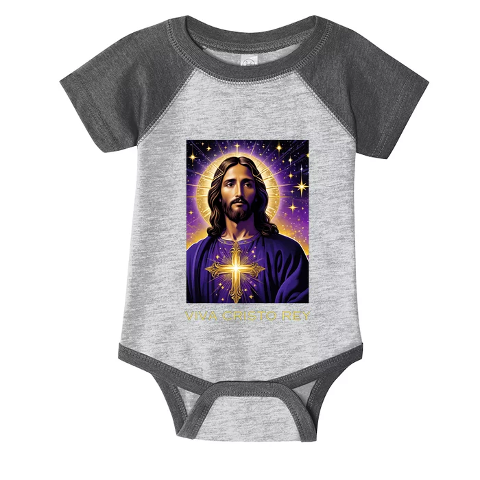 Viva Cristo Rey Catholic Jesus Christ The King Infant Baby Jersey Bodysuit