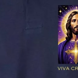 Viva Cristo Rey Catholic Jesus Christ The King Softstyle Adult Sport Polo