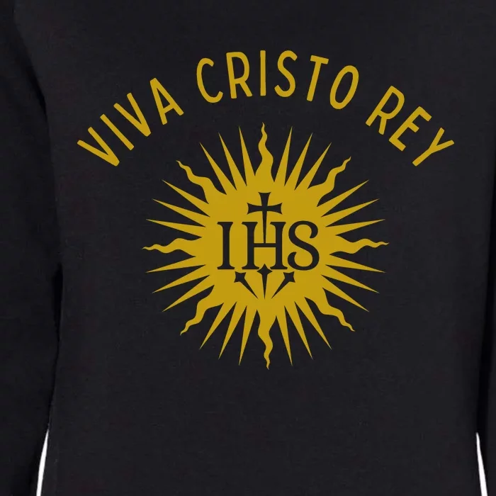 Viva Cristo Rey Roman Catholic Womens California Wash Sweatshirt