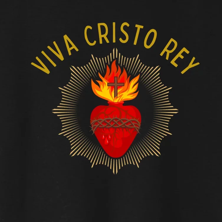 Viva Cristo Rey Roman Catholic Women's Crop Top Tee