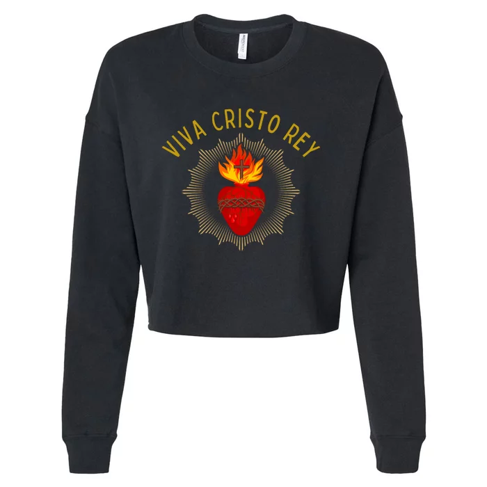 Viva Cristo Rey Roman Catholic Cropped Pullover Crew