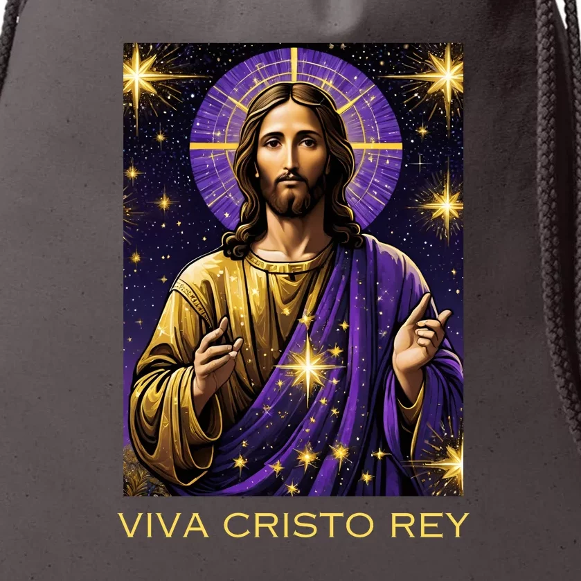 Viva Cristo Rey Roman Catholic Jesus Christ Drawstring Bag