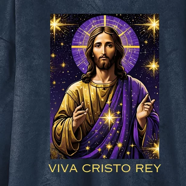 Viva Cristo Rey Roman Catholic Jesus Christ Hooded Wearable Blanket