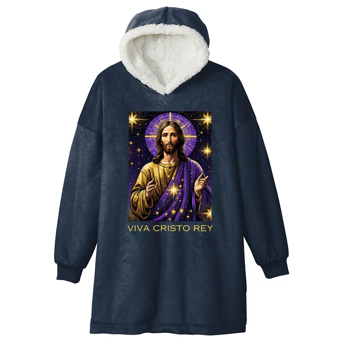 Viva Cristo Rey Roman Catholic Jesus Christ Hooded Wearable Blanket