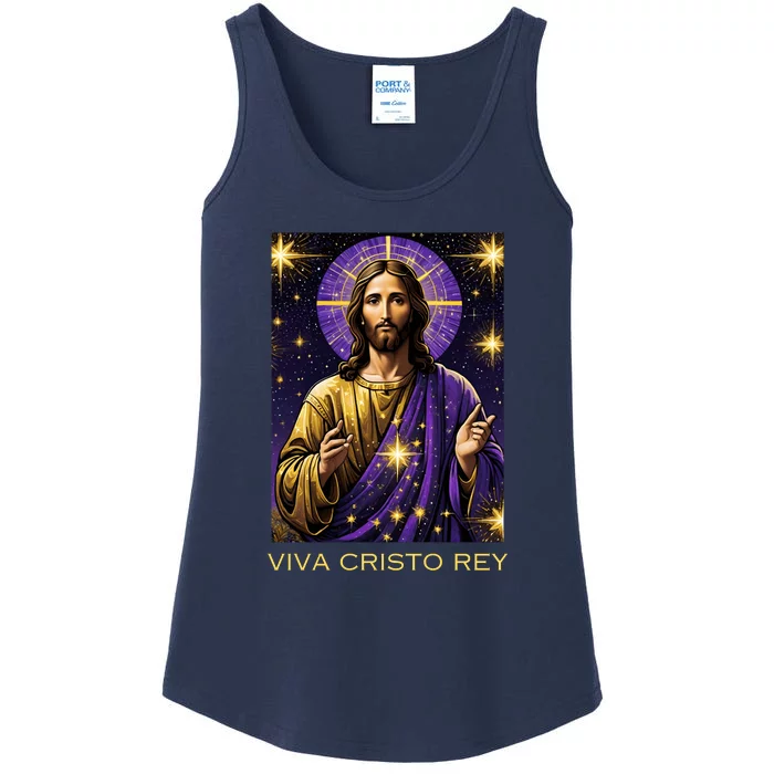 Viva Cristo Rey Roman Catholic Jesus Christ Ladies Essential Tank