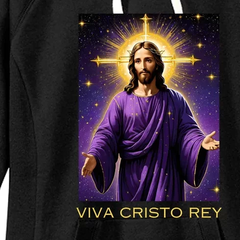 Viva Cristo Rey Roman Catholic Jesus Christ Women's Fleece Hoodie