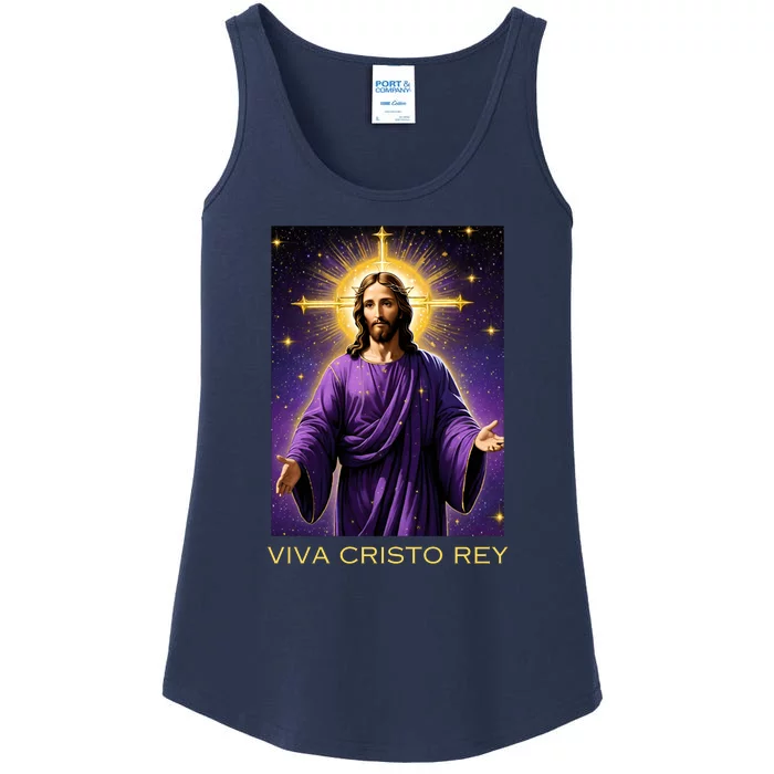 Viva Cristo Rey Roman Catholic Jesus Christ Ladies Essential Tank