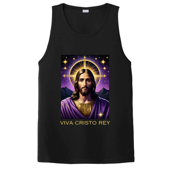 Viva Cristo Rey Roman Catholic Jesus Christ Performance Tank