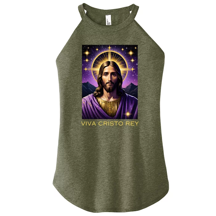 Viva Cristo Rey Roman Catholic Jesus Christ Women’s Perfect Tri Rocker Tank