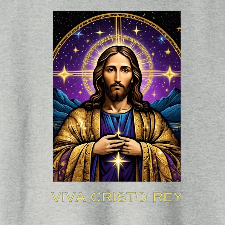 Viva Cristo Rey Catholic Jesus Christ The King Women's Crop Top Tee