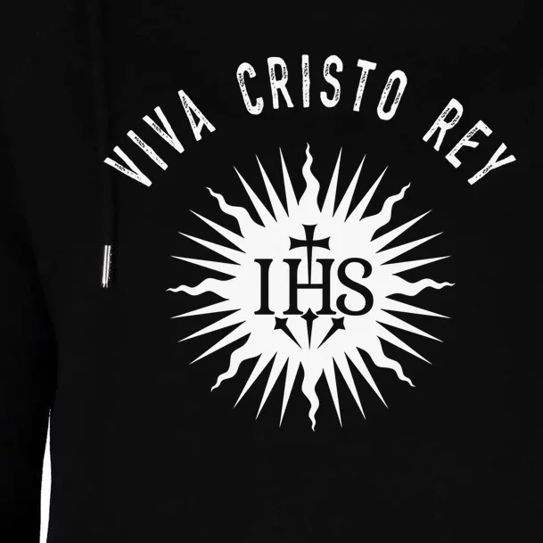 Viva Cristo Rey Catholic Cristeros Womens Funnel Neck Pullover Hood