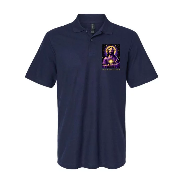 Viva Cristo Rey Catholic Jesus Christ The King Softstyle Adult Sport Polo