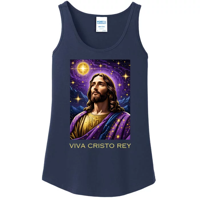 Viva Cristo Rey Roman Catholic Jesus Christ Ladies Essential Tank