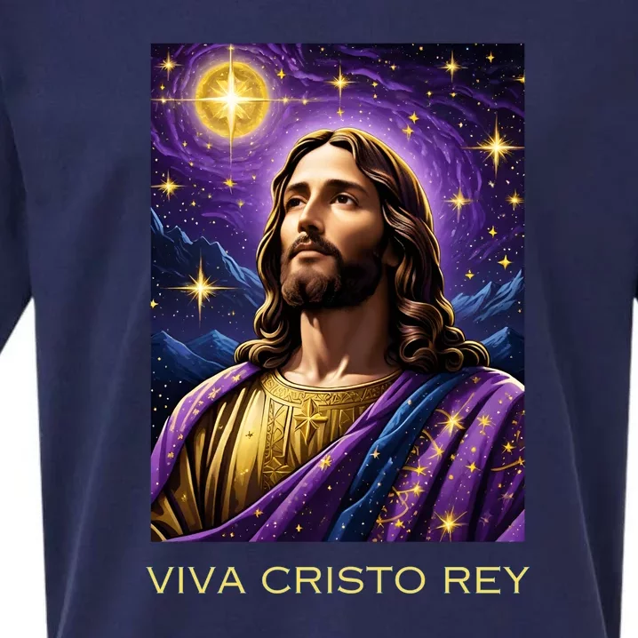 Viva Cristo Rey Roman Catholic Jesus Christ Sueded Cloud Jersey T-Shirt