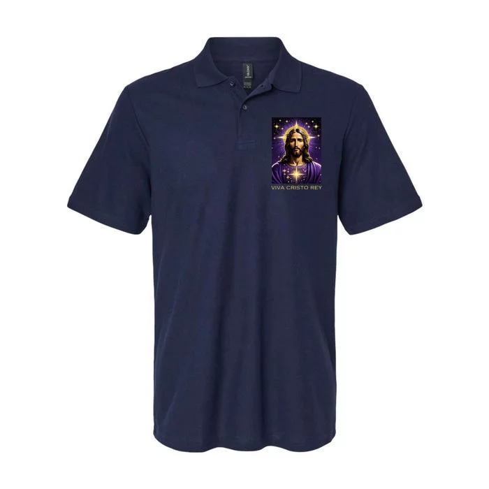 Viva Cristo Rey Roman Catholic Jesus Christ Softstyle Adult Sport Polo