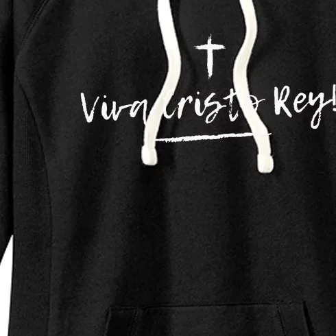 Viva Cristo Rey Catholic Christian Religious Women's Fleece Hoodie