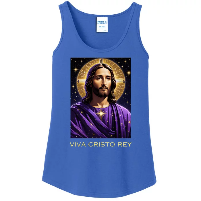 Viva Cristo Rey Roman Catholic Jesus Christ Ladies Essential Tank