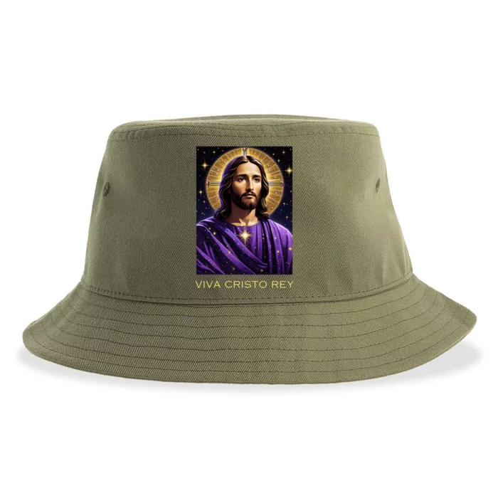 Viva Cristo Rey Roman Catholic Jesus Christ Sustainable Bucket Hat