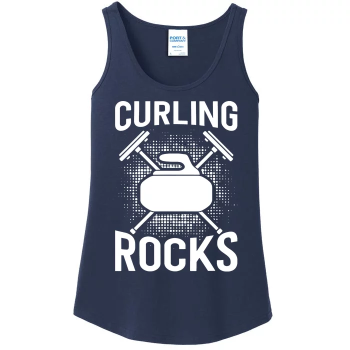 Vintage Curling Rocks Ice Curling Sport Curling Player Ladies Essential Tank