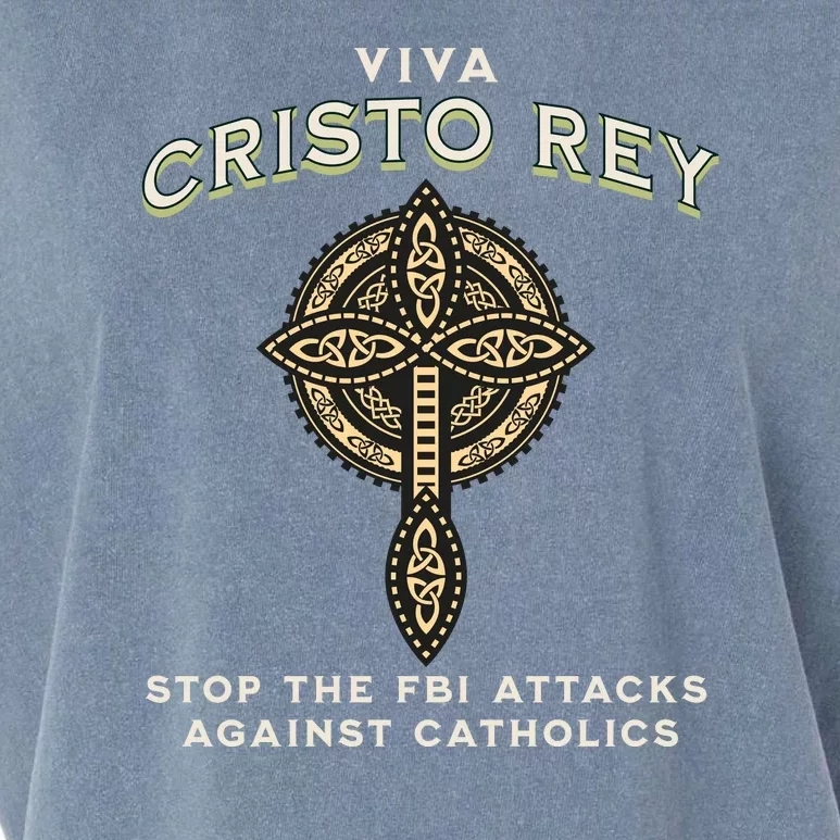 Viva Cristo Rey Roman Catholic Religious Freedom Garment-Dyed Women's Muscle Tee