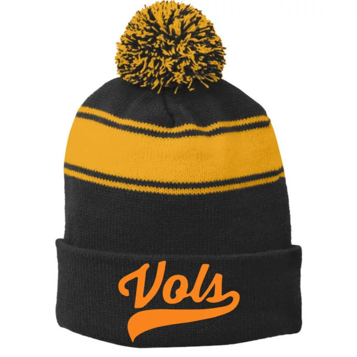 Vols Comfort Retro Vintage Aesthetic Vols Tennessee Stripe Pom Pom Beanie