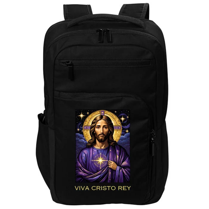 Viva Cristo Rey Roman Catholic Jesus Christ Impact Tech Backpack