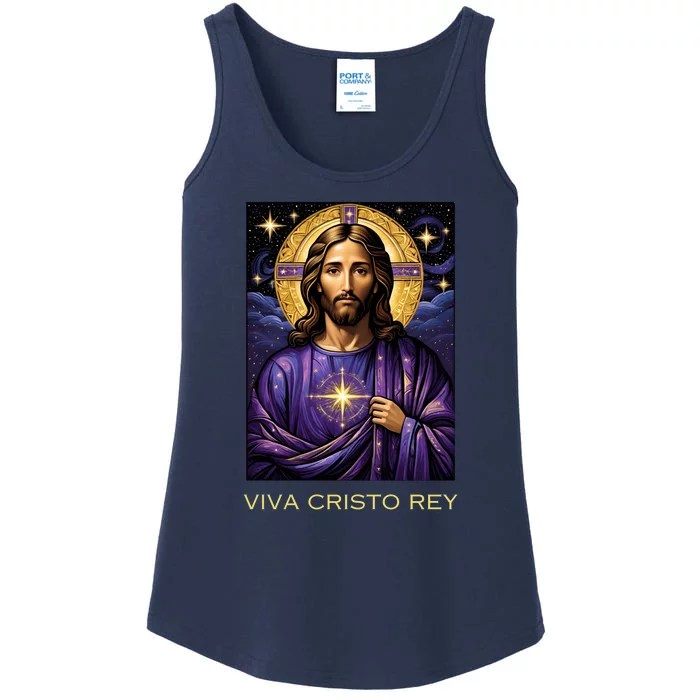 Viva Cristo Rey Roman Catholic Jesus Christ Ladies Essential Tank