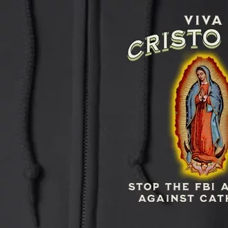 Viva Cristo Rey Roman Catholic Religious Freedom Full Zip Hoodie