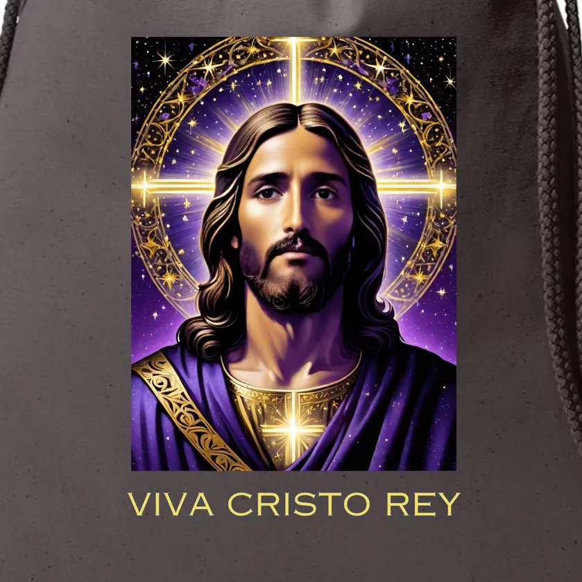 Viva Cristo Rey Catholic Jesus Christ The King Drawstring Bag