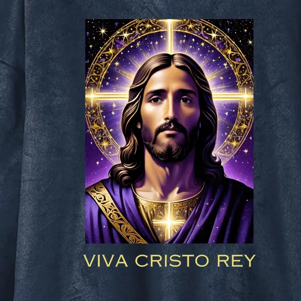 Viva Cristo Rey Catholic Jesus Christ The King Hooded Wearable Blanket